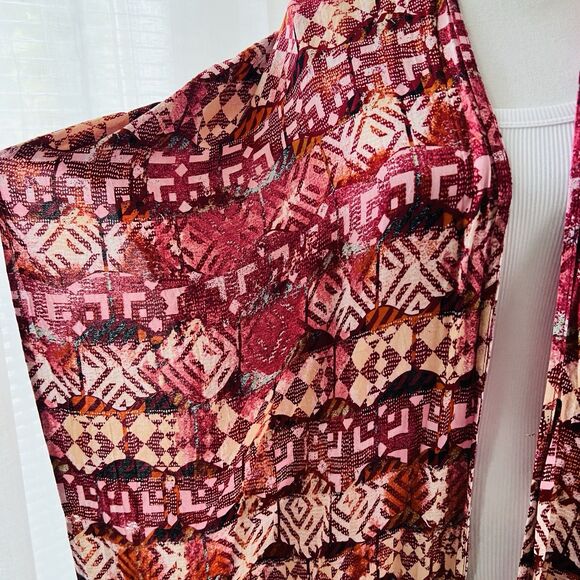 True Craft Colorful Floral Long Open Front Duster Wrap Aztec Southwestern OS - Picture 3 of 9